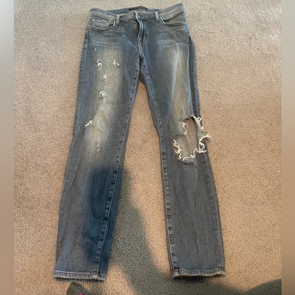 J Brand Straight Leg Ripped Jean